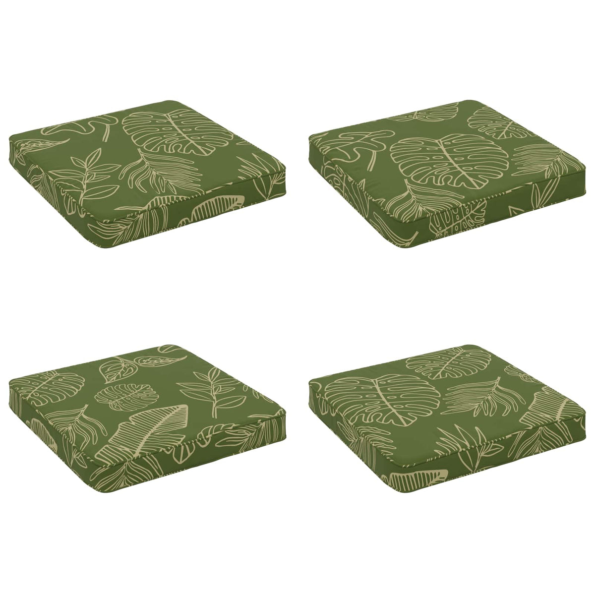 4-Piece Seat Cushions VUGHT 4 pcs 100% Polyester Leaf Design