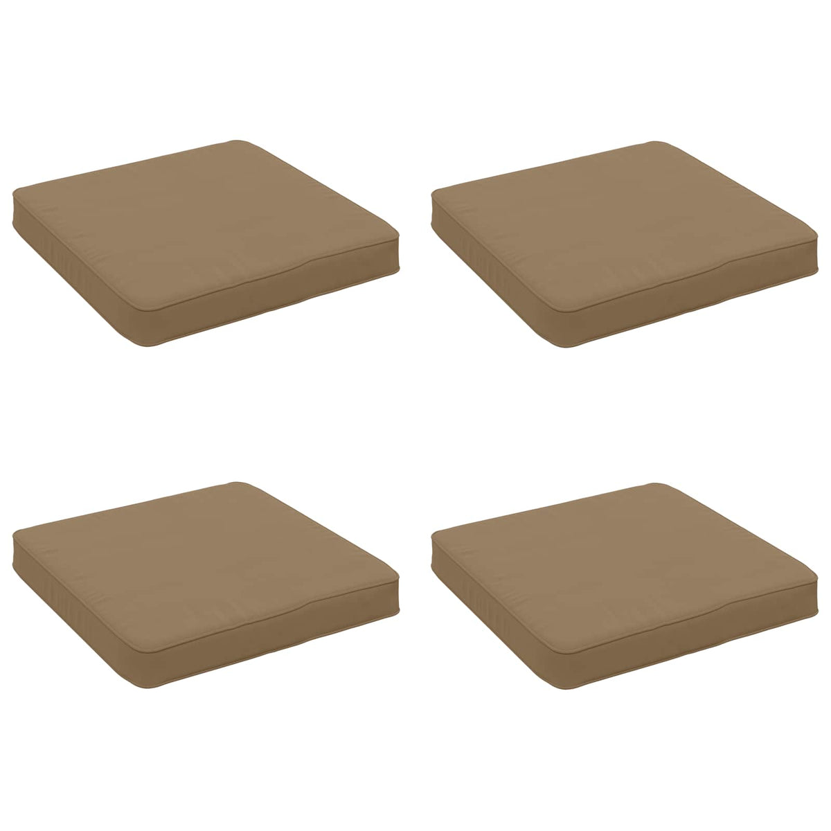 4-Piece Seat Cushions VUGHT 4 pcs 100% Polyester Taupe