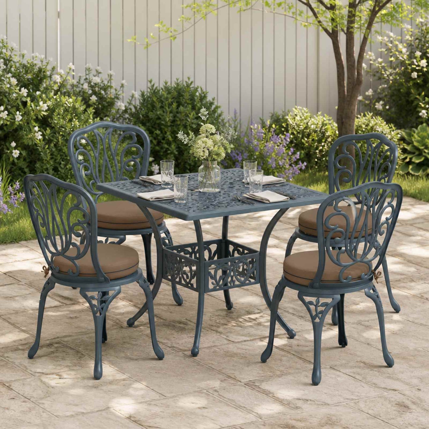 4-Piece Seat Cushions SOEST 4 pcs 100% Polyester Taupe