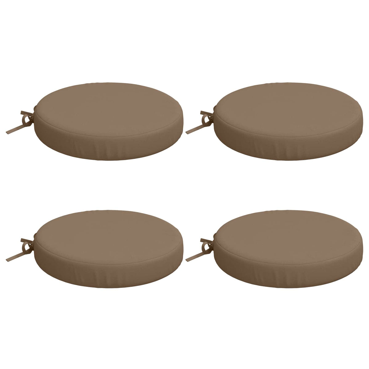Seat Cushions SOEST 4 pcs 100% Polyester Taupe Ø 40 x 7 cm