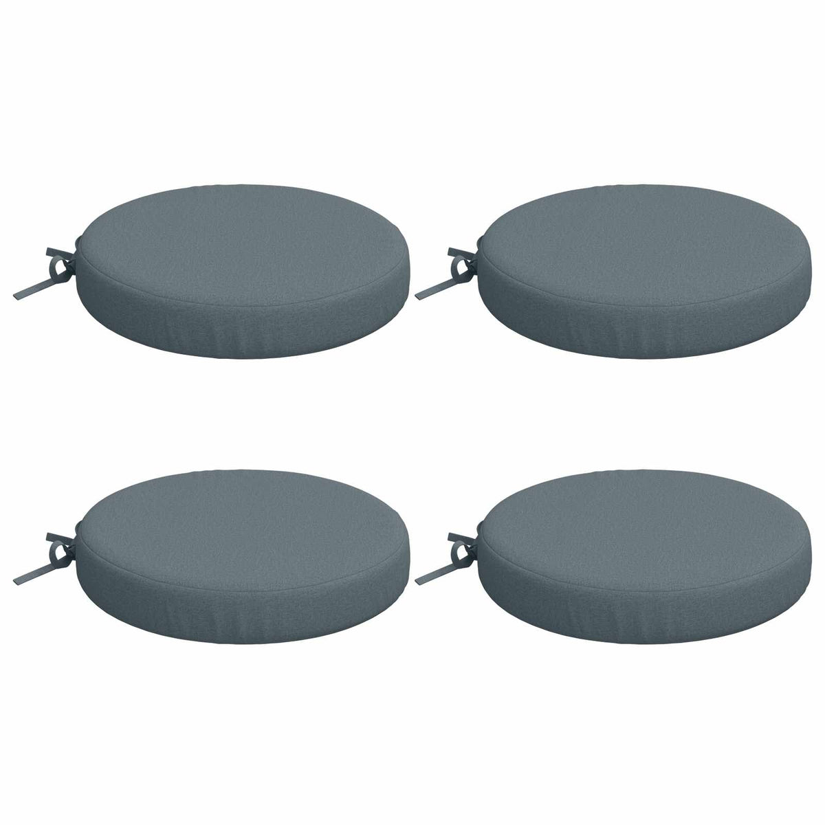 Seat Cushions SOEST 4 pcs 100% Polyester Blue Ø 40 x 7 cm