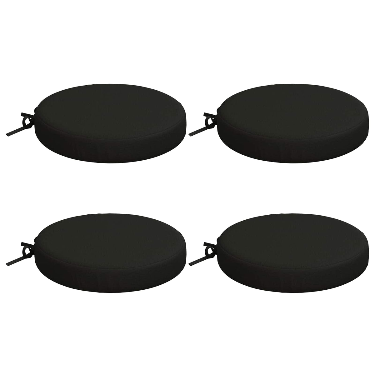 Seat Cushions SOEST 4 pcs 100% Polyester Black Ø 40 x 7 cm