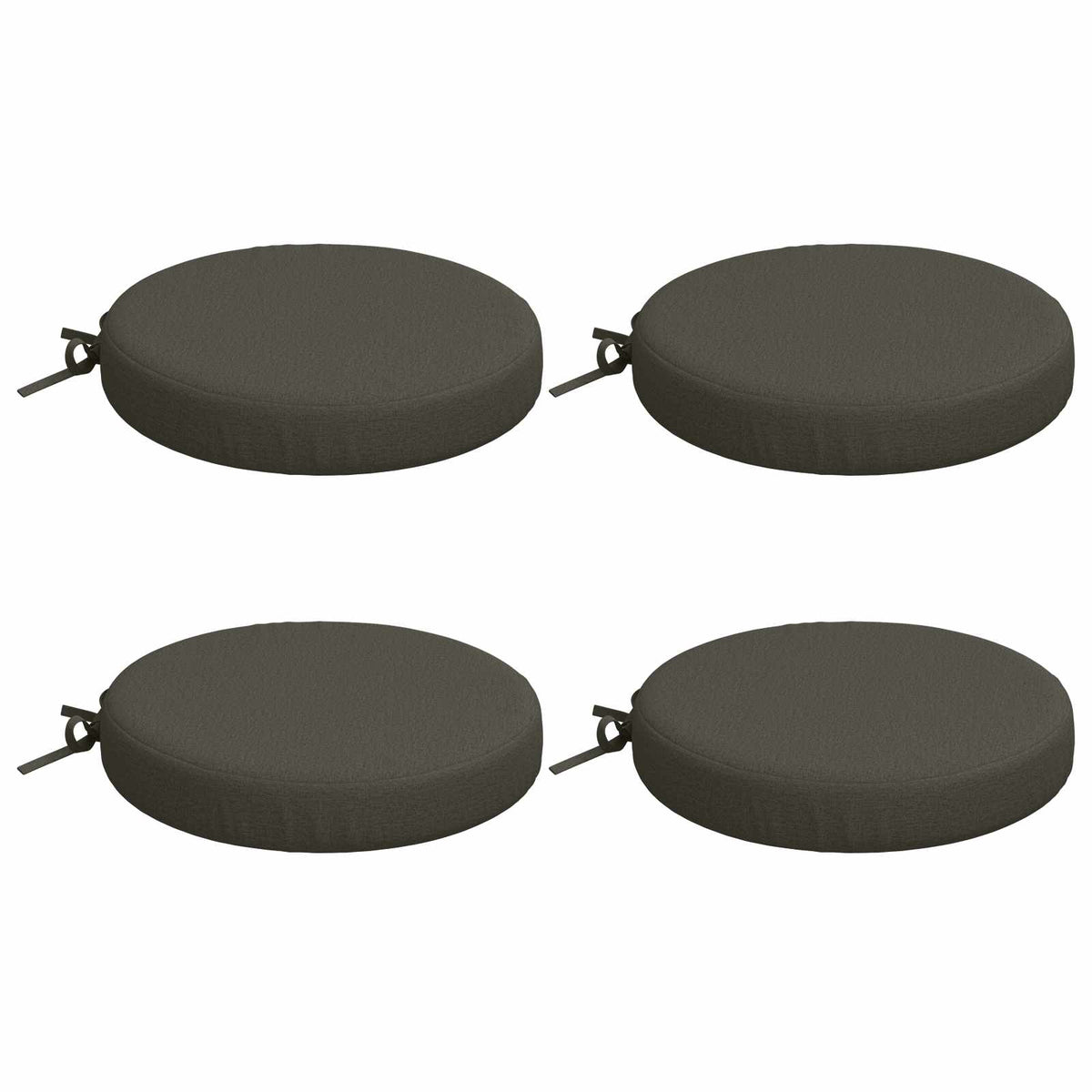 Seat Cushions SOEST 4 pcs 100% Polyester Anthracite Ø 40 x 7 cm