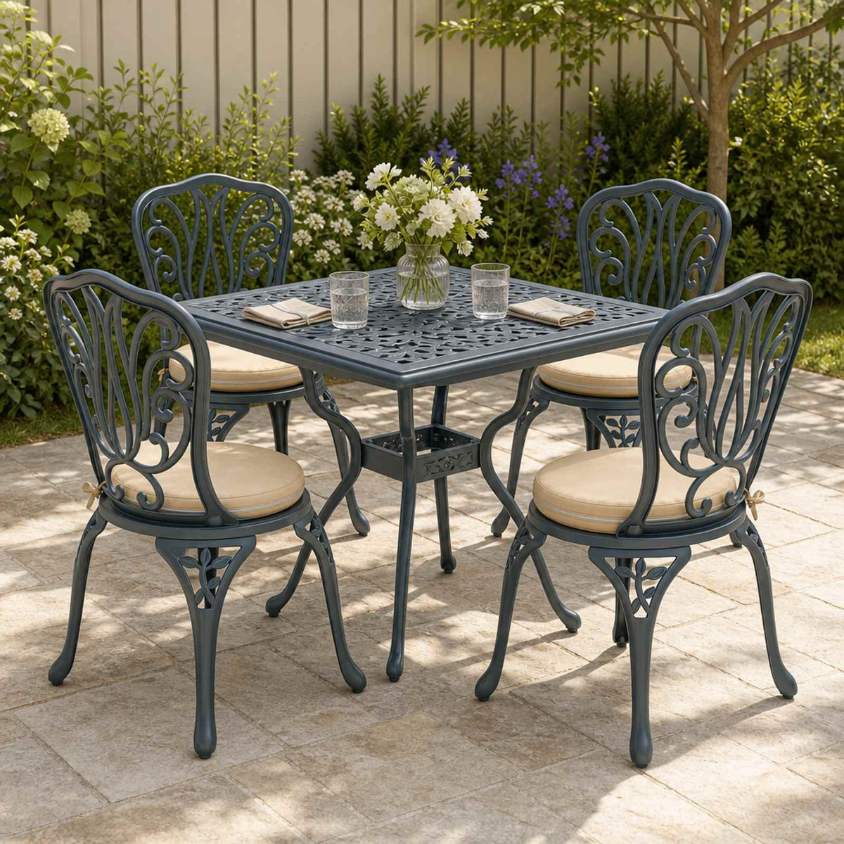 4-Piece Seat Cushions SOEST 4 pcs 100% Polyester Cream