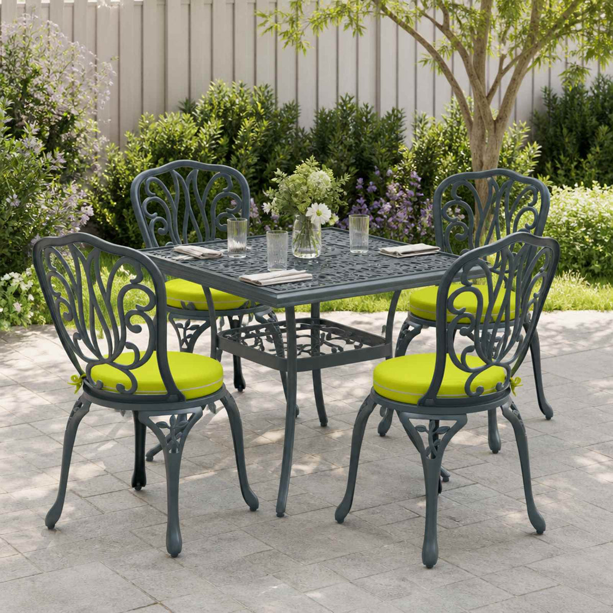 4-Piece Seat Cushions SOEST 4 pcs 100% Polyester Bright Green