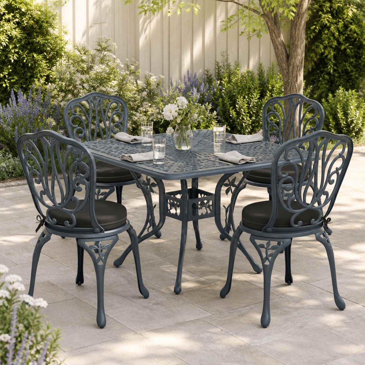 4-Piece Seat Cushions SOEST 4 pcs 100% Polyester Black