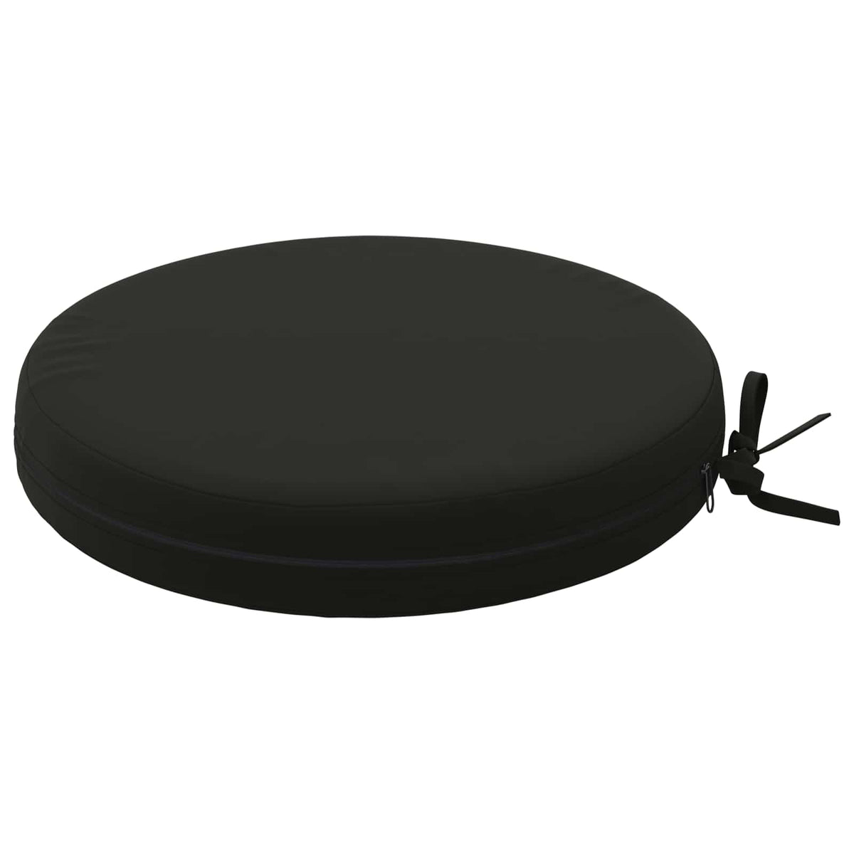 Seat Cushions SOEST 4 pcs 100% Polyester Black Ø 40 x 7 cm