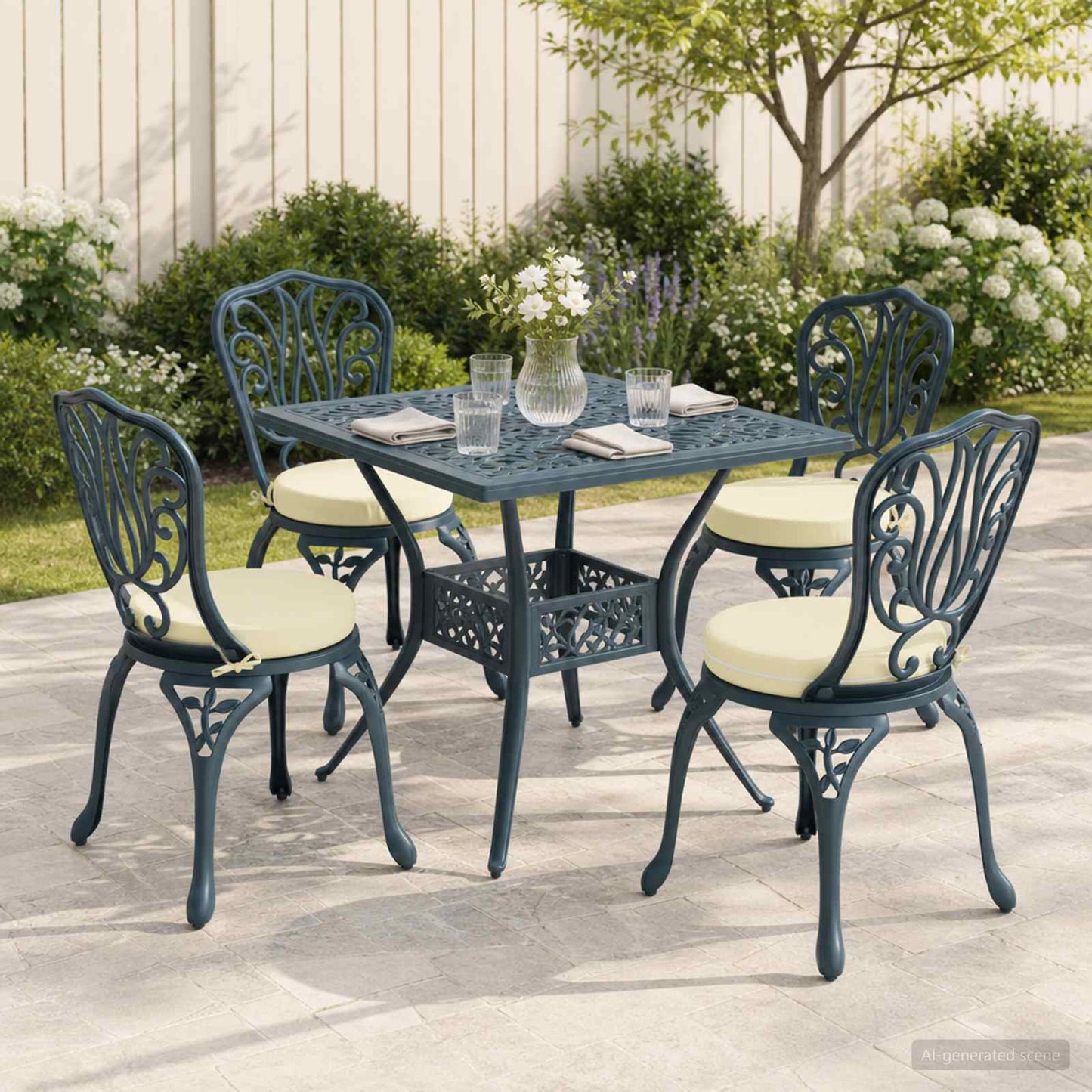 4-Piece Seat Cushions SOEST 4 pcs 100% Polyester Cream