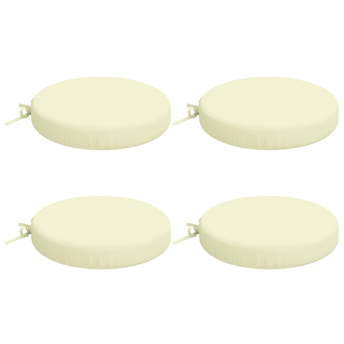 Seat Cushions SOEST 4 pcs 100% Polyester Cream Ø 40 x 7 cm