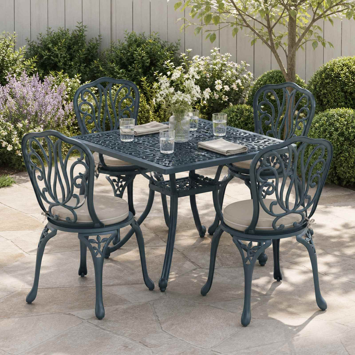 4-Piece Seat Cushions SOEST 4 pcs 100% Polyester Grey