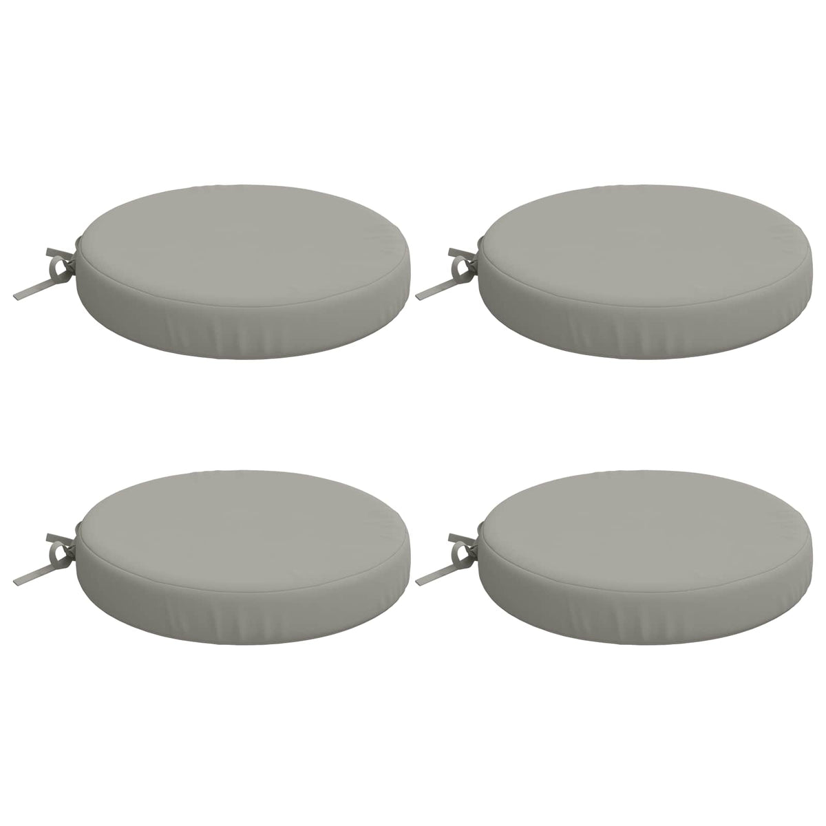 Seat Cushions SOEST 4 pcs 100% Polyester Grey Ø 40 x 7 cm