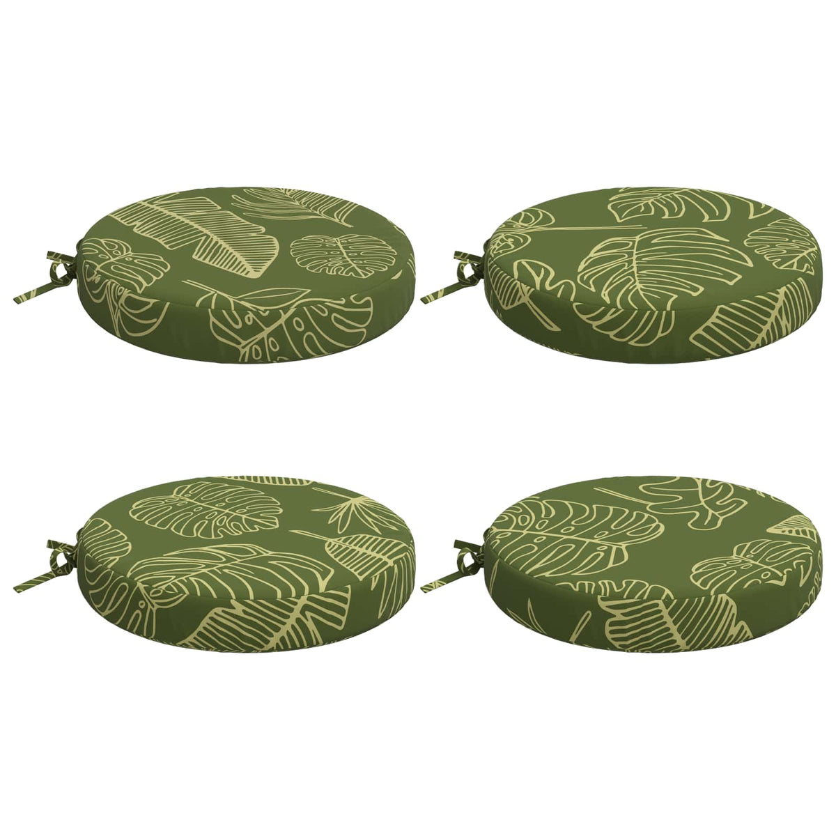 Seat Cushions SOEST 4 pcs 100% Polyester Leaf Design