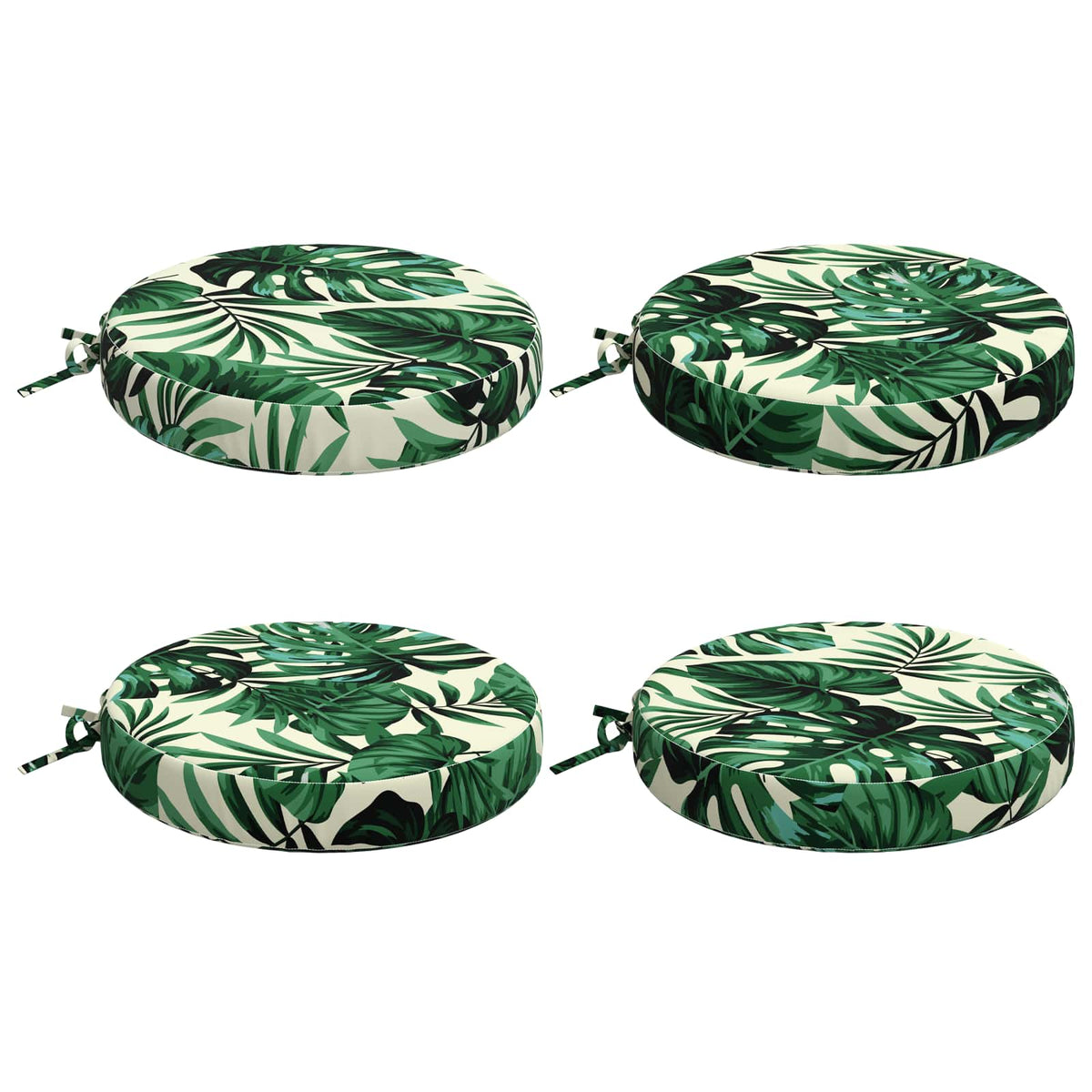 Seat Cushions SOEST 4 pcs 100% Polyester Leaf Pattern