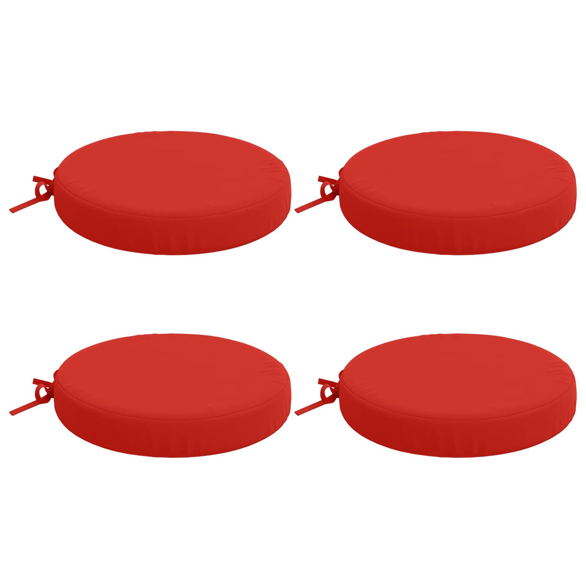 Seat Cushions SOEST 4 pcs 100% Polyester Red Ø 40 x 7 cm