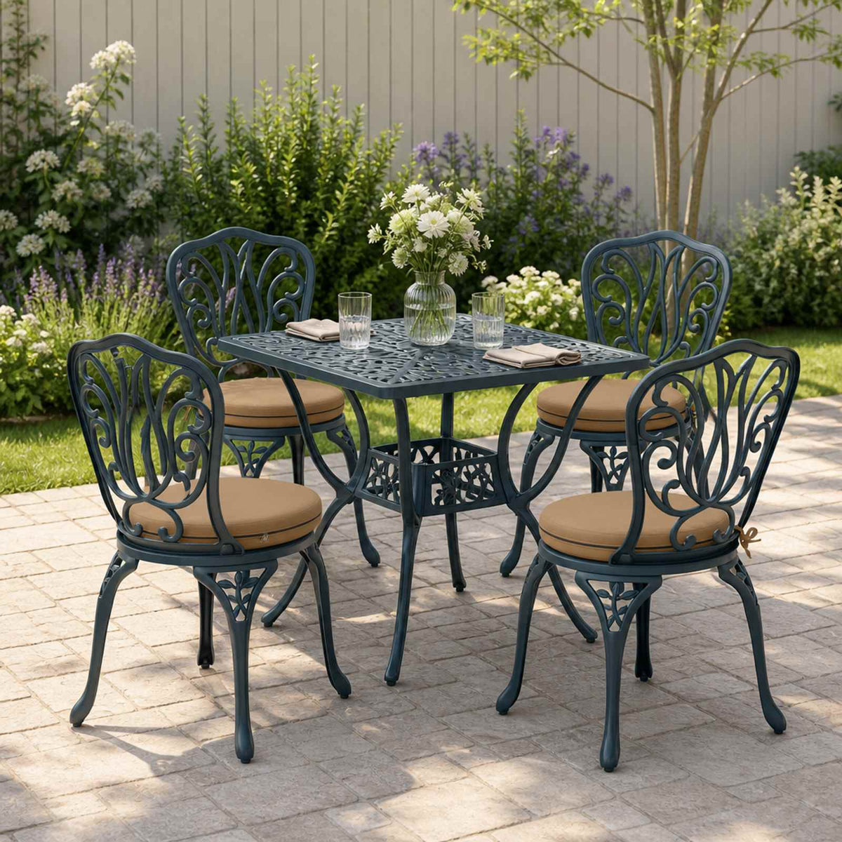 4-Piece Seat Cushions SOEST 4 pcs 100% Polyester Taupe