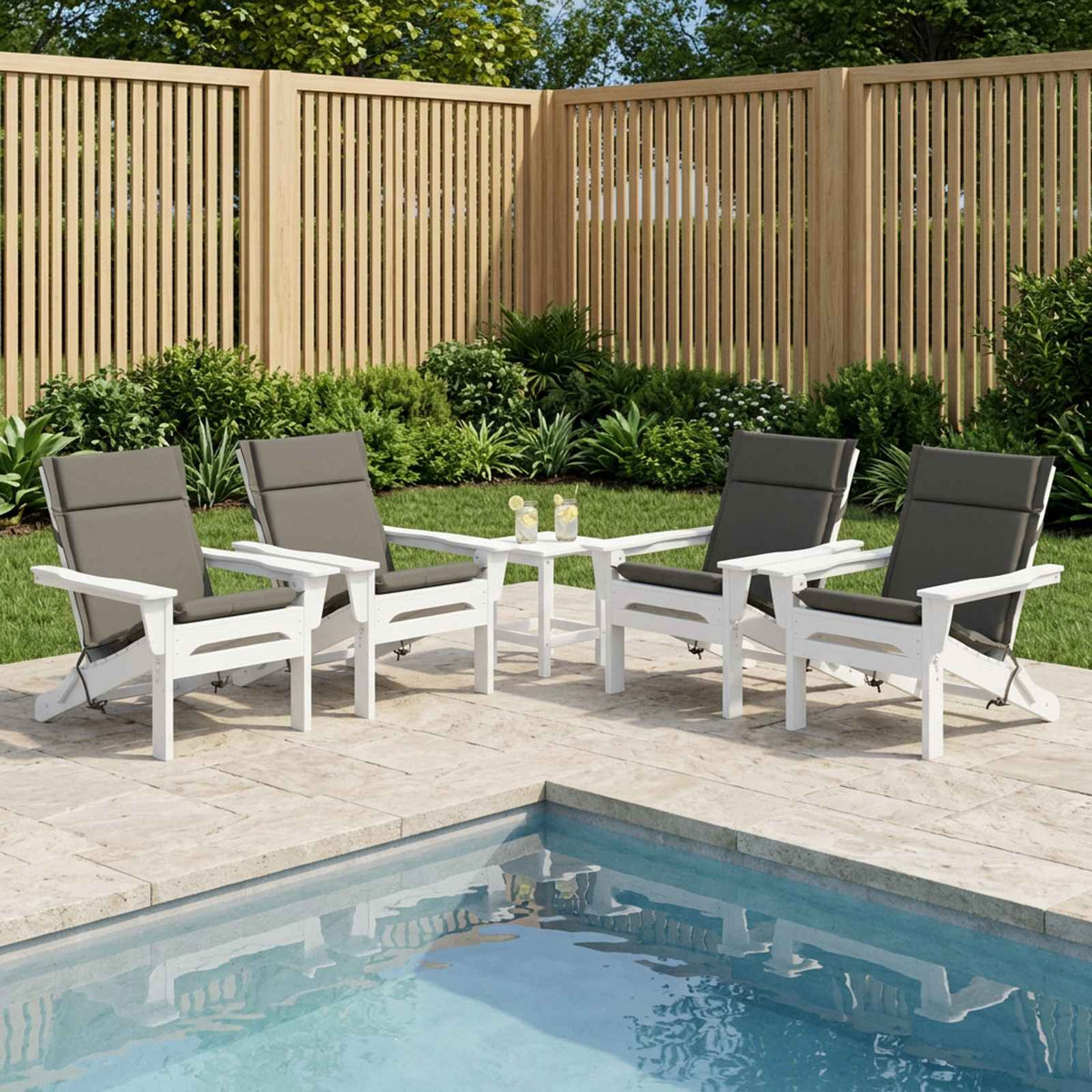 6-Piece High Back Chair Cushions GEMERT 6 pcs 100% Polyester