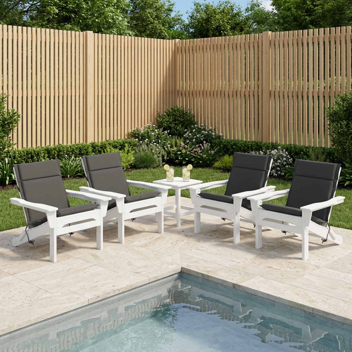 6-Piece High Back Chair Cushions GEMERT 6 pcs 100% Polyester