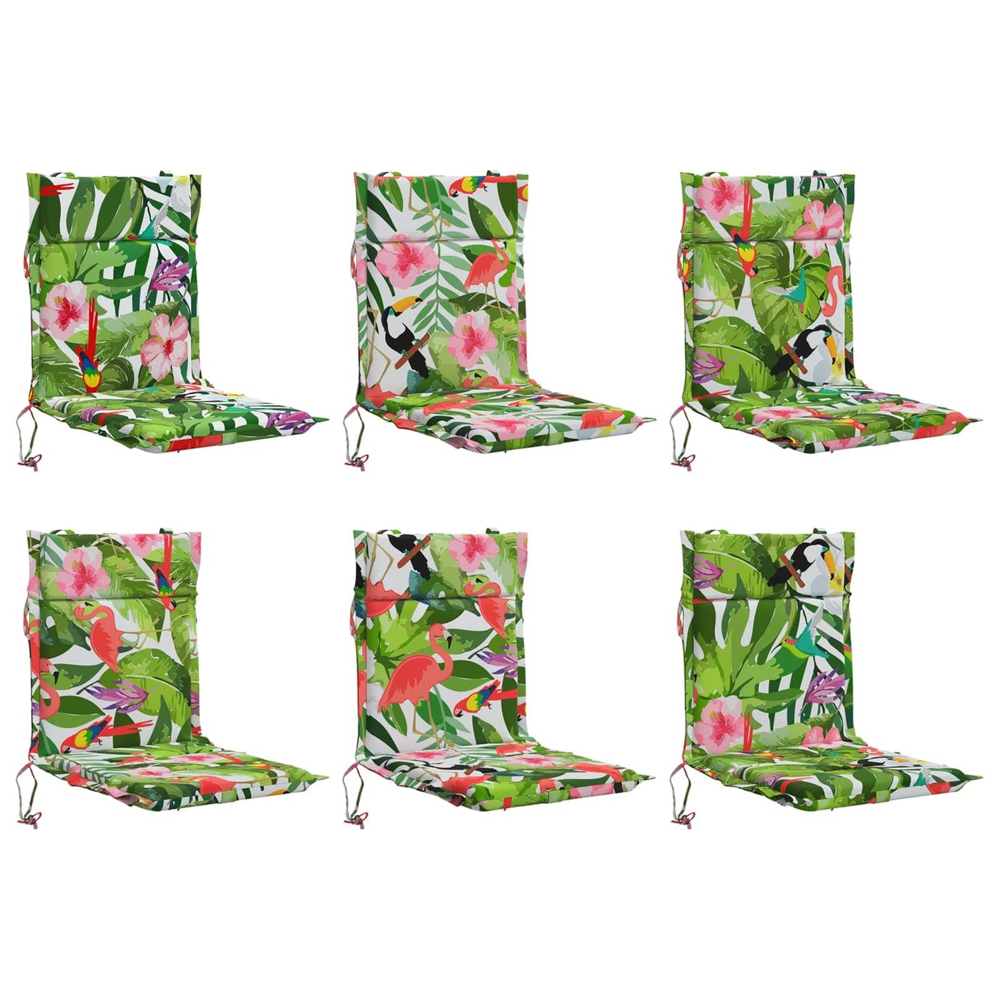 6-Piece High Back Chair Cushions GEMERT 6 pcs 100% Polyester