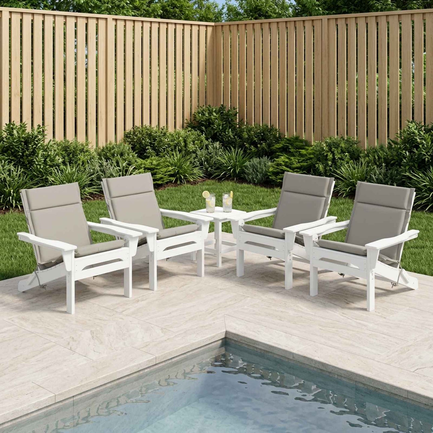 6-Piece High Back Chair Cushions GEMERT 6 pcs 100% Polyester
