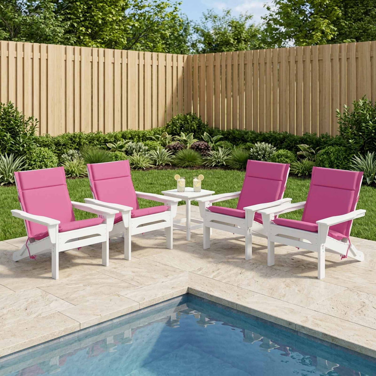Low Back Chair Cushion GEMERT 6 pcs 100% Polyester Pink