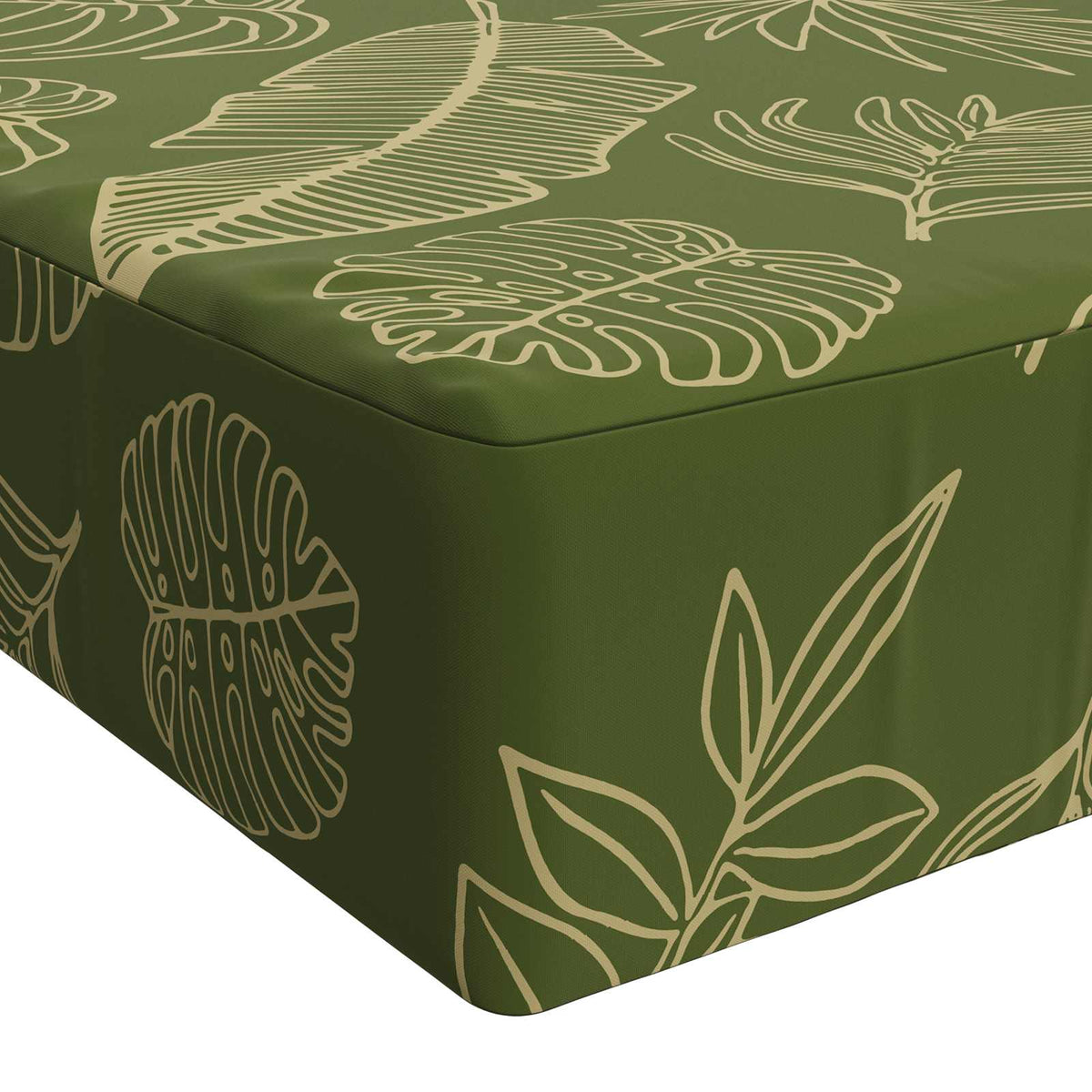 Seat Cushion SOEST 100% Polyester Leaf design 120 x 60 x 15 cm