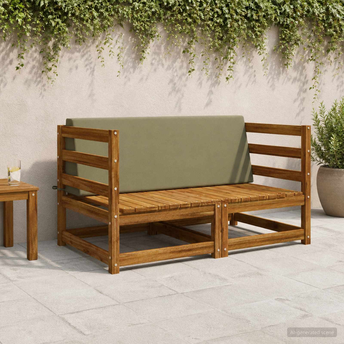 Back Cushion SOEST 100% Polyester Olive green 120 x 20 x 40 cm