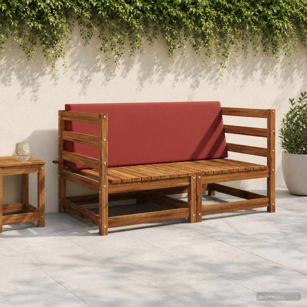 Back cushion SOEST 100% Polyester Red 120 x 20 x 40 cm