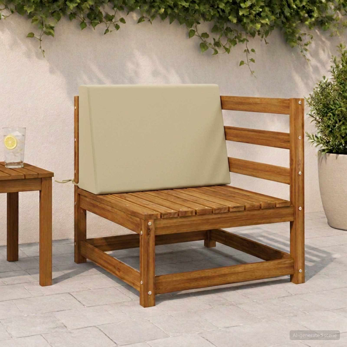 Back cushion SOEST 100% Polyester Light green 60 x 20 x 40 cm