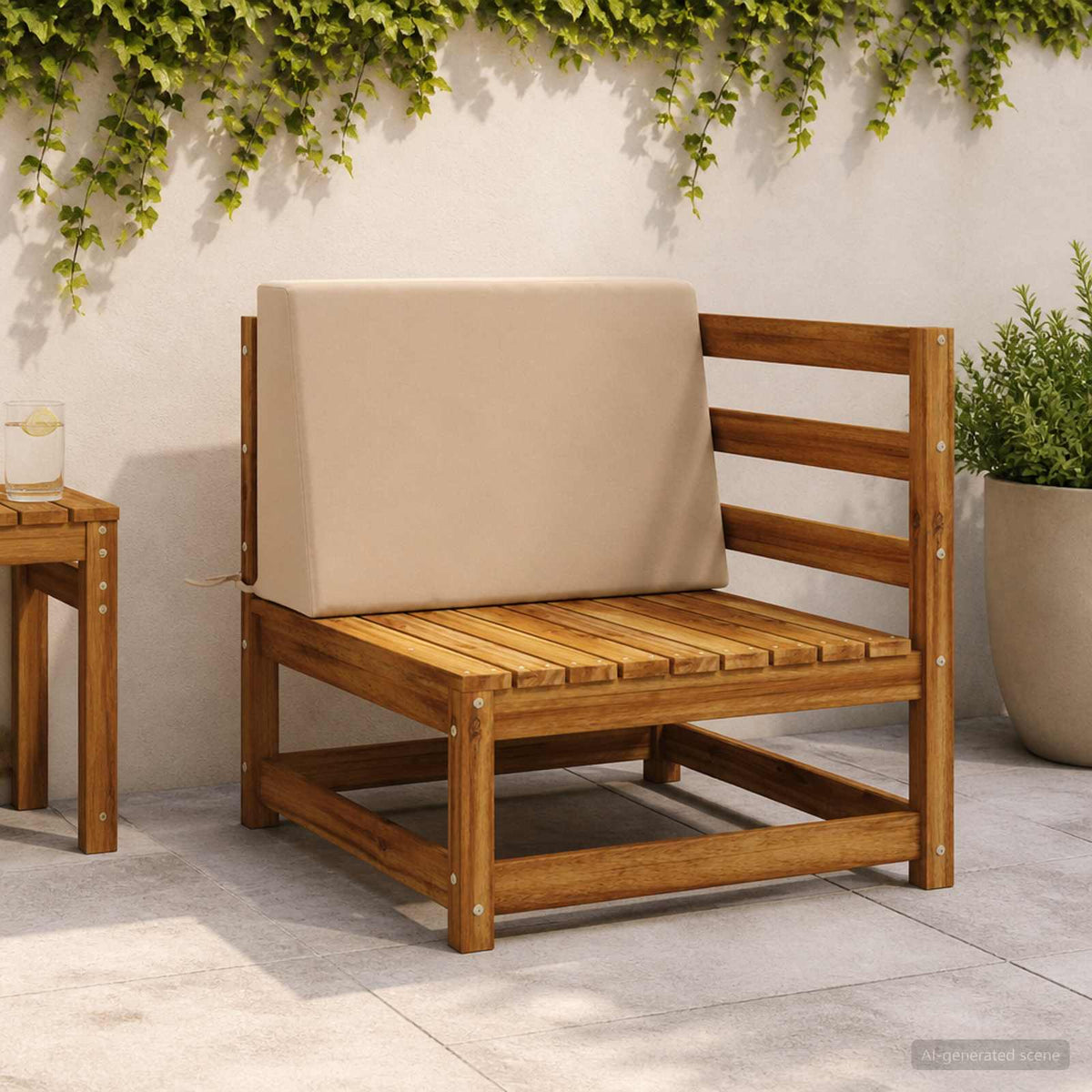 Back cushion SOEST 100% Polyester Sand 60 x 20 x 40 cm
