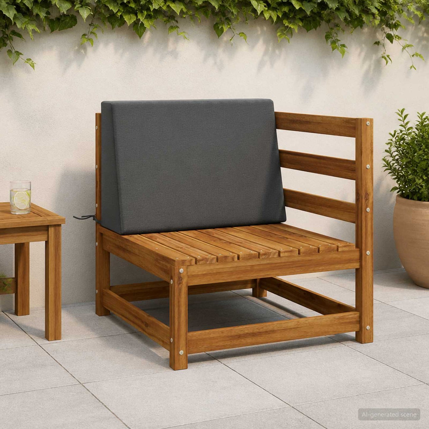 Back cushion SOEST 100% Polyester Anthracite 60 x 20 x 40 cm
