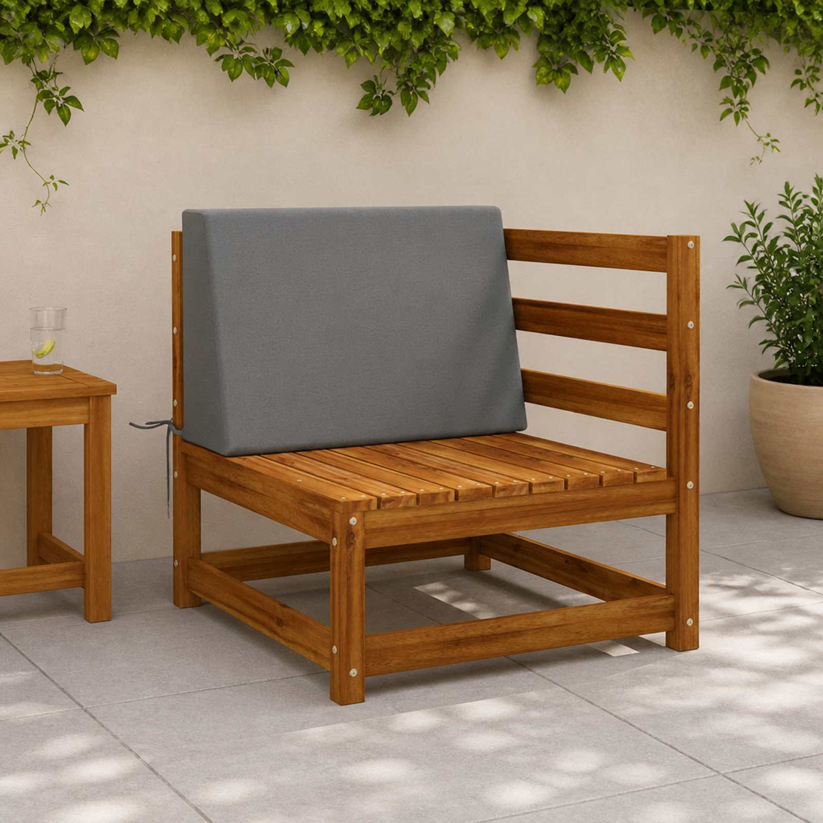 Back Cushion SOEST 100% Polyester Grey 60 x 20 x 40 cm