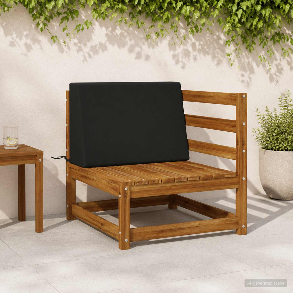 Back Cushion SOEST 100% Polyester Black 60 x 20 x 40 cm