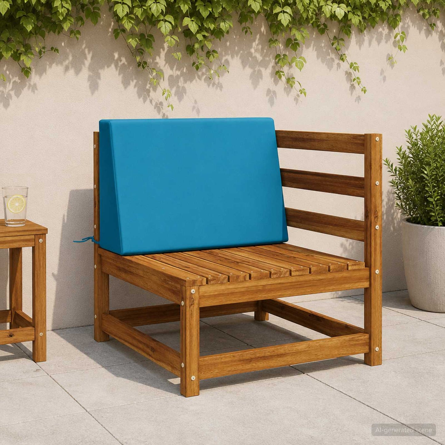 Back cushion SOEST 100% Polyester Light blue 60 x 20 x 40 cm