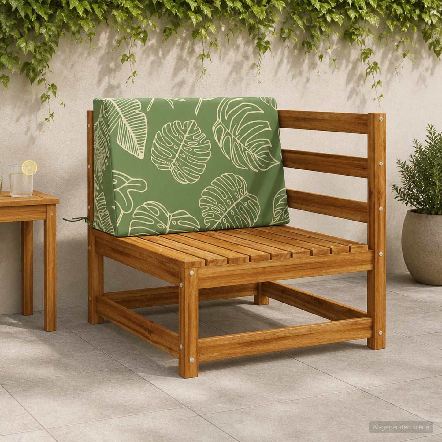 Back cushion SOEST 100% Polyester Leaf design 60 x 20 x 40 cm