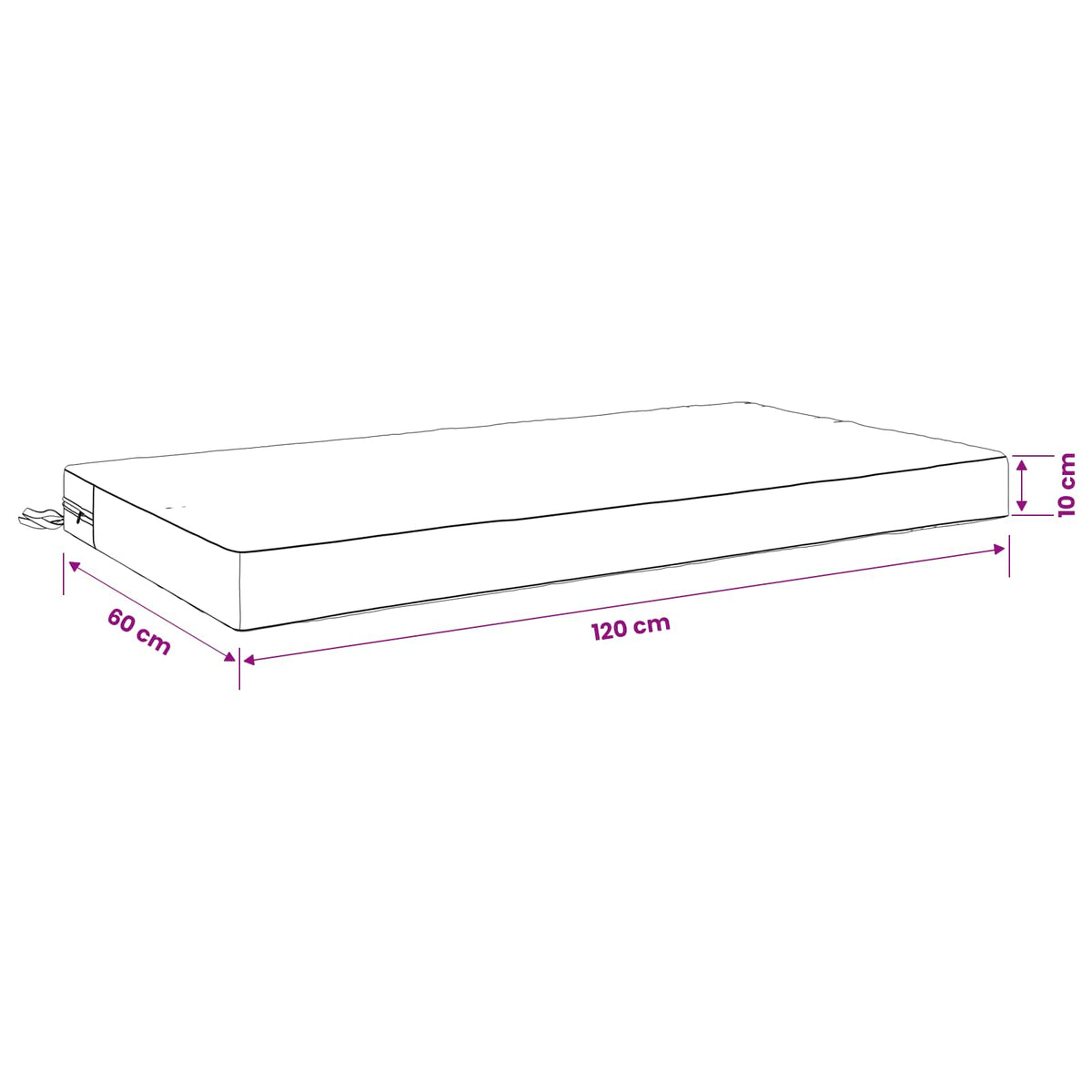 Seat Cushion SOEST 100% Polyester Beige 120 x 60 x 10 cm