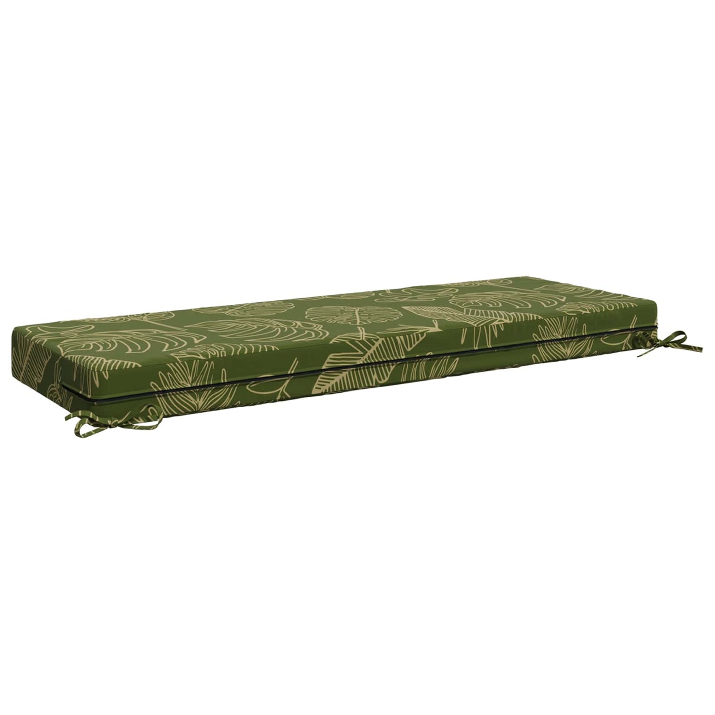 Seat Cushion SOEST 100% Polyester Leaf Design 120 x 40 x 10 cm