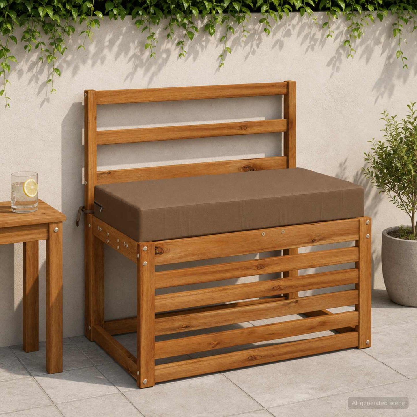 Seat Cushion SOEST 100% Polyester Taupe 70 x 40 x 10 cm