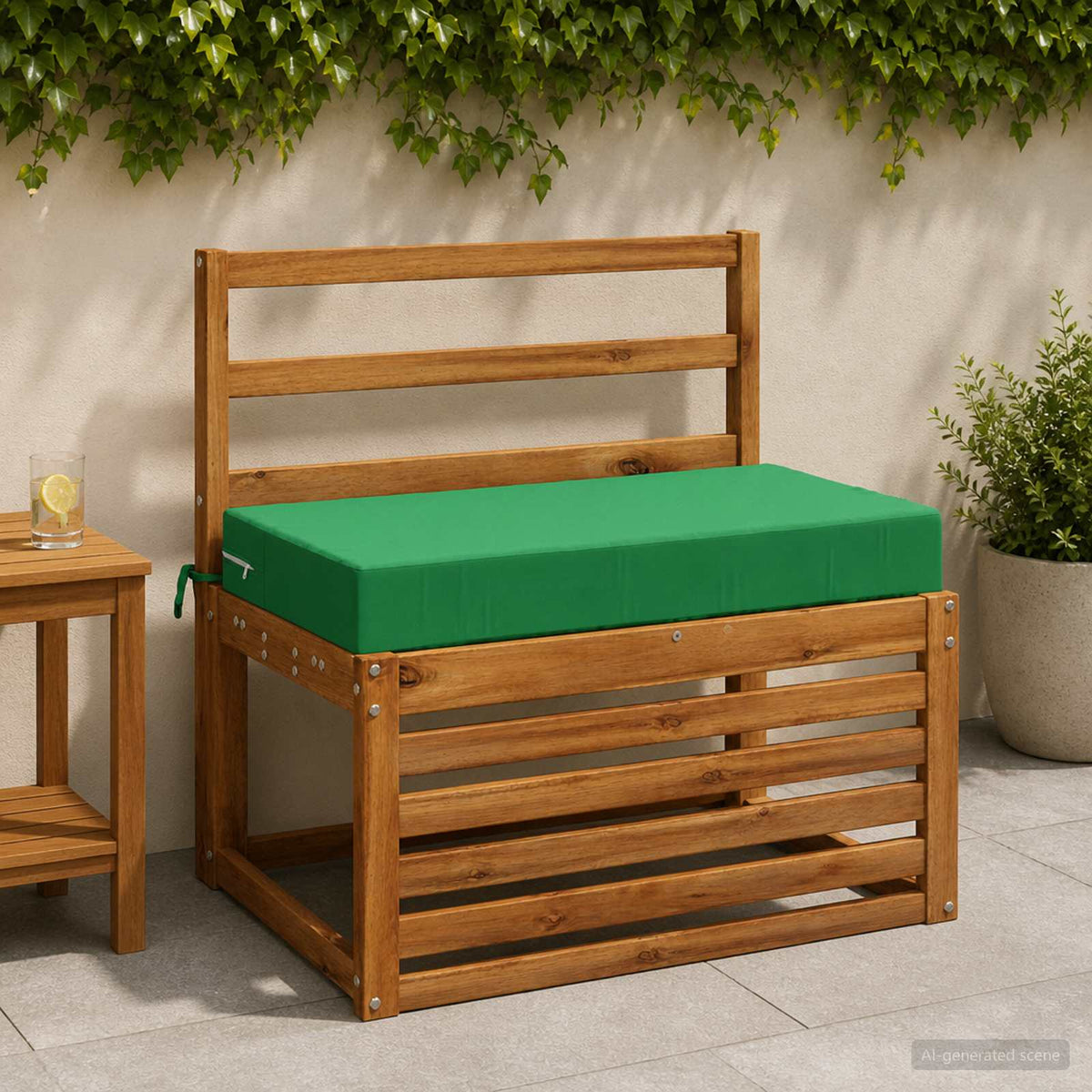 Seat Cushion SOEST 100% Polyester Green 70 x 40 x 10 cm