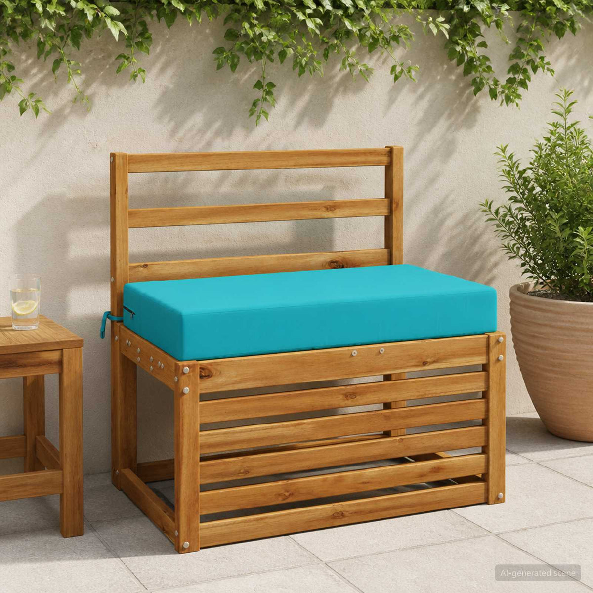 Back Cushion SOEST 100% Polyester Turquoise 70 x 40 x 10 cm