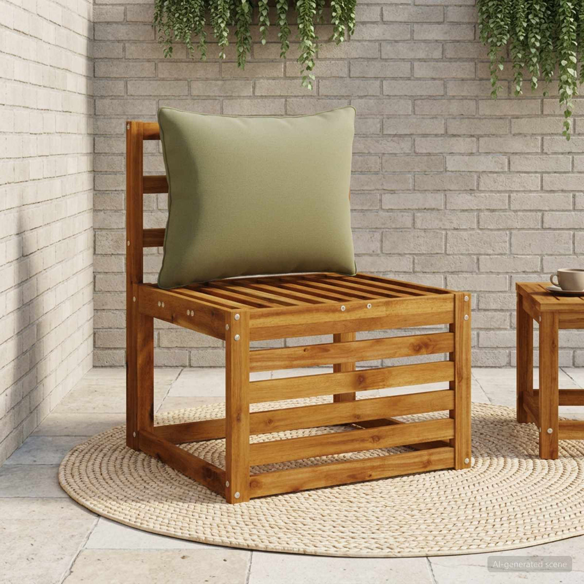 Back Cushion PUTTEN 100% Polyester Olive Green 60 x 40 x 15 cm