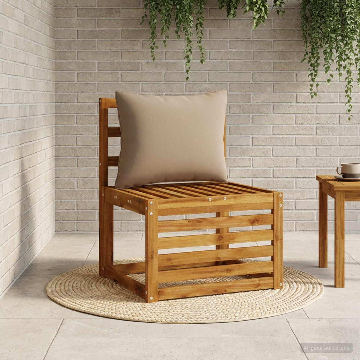 Back Cushion PUTTEN 100% Polyester Taupe 50 x 40 x 15 cm