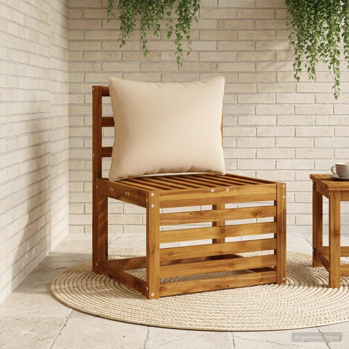 1-Piece Back Cushion PUTTEN 100% Polyester Sand 50 x 40 x 15 cm