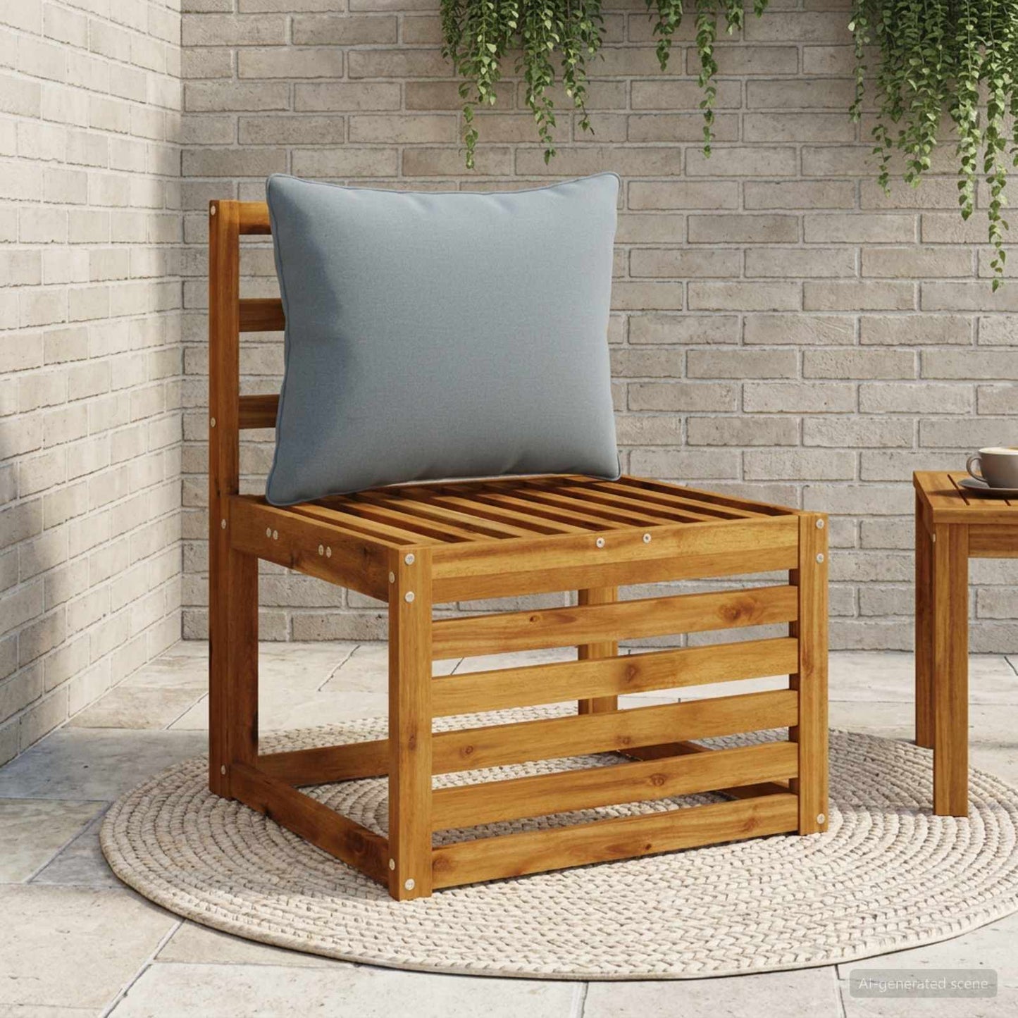 1-Piece Back Cushion PUTTEN 100% Polyester Blue 60 x 40 x 15 cm