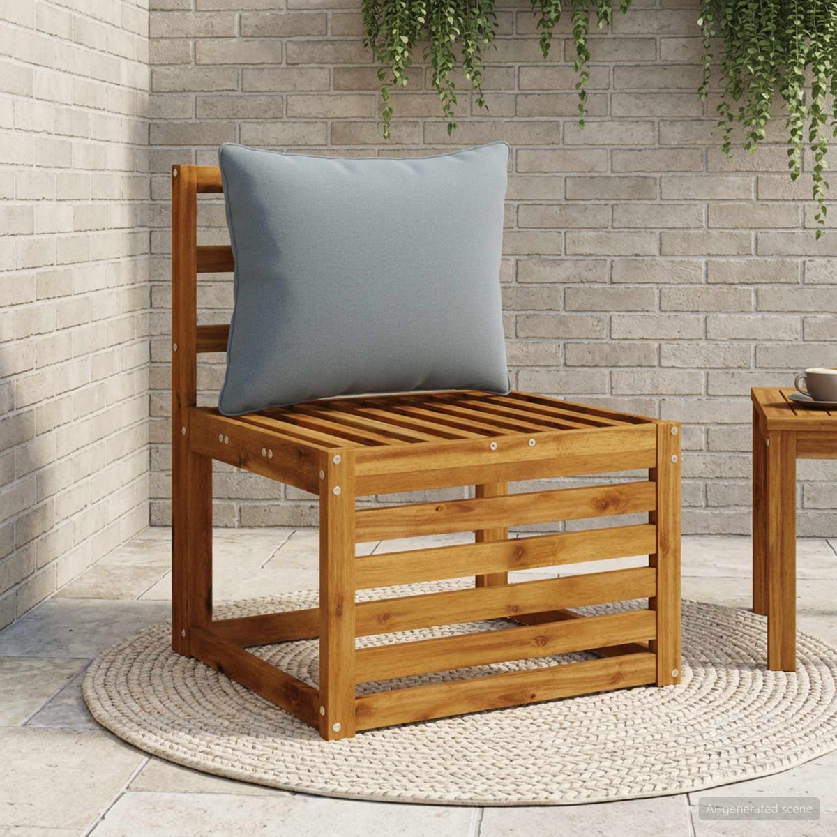 1-Piece Back Cushion PUTTEN 100% Polyester Blue 50 x 40 x 15 cm