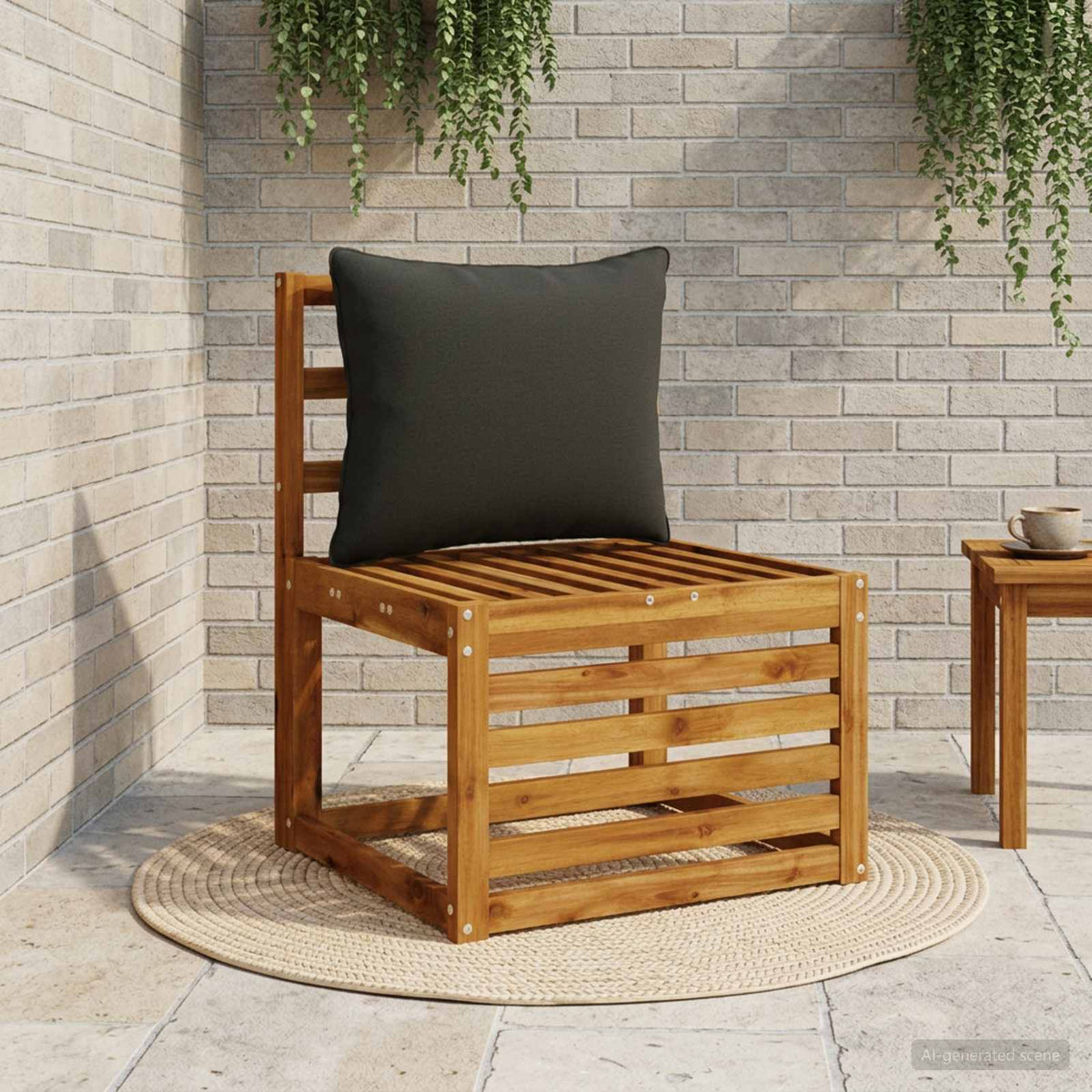 Back Cushion PUTTEN 100% Polyester Black 50 x 40 x 15 cm