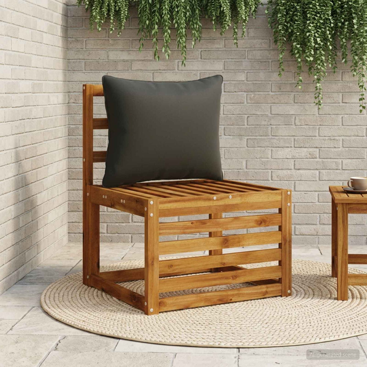 Back Cushion PUTTEN 100% Polyester Black 50 x 40 x 15 cm