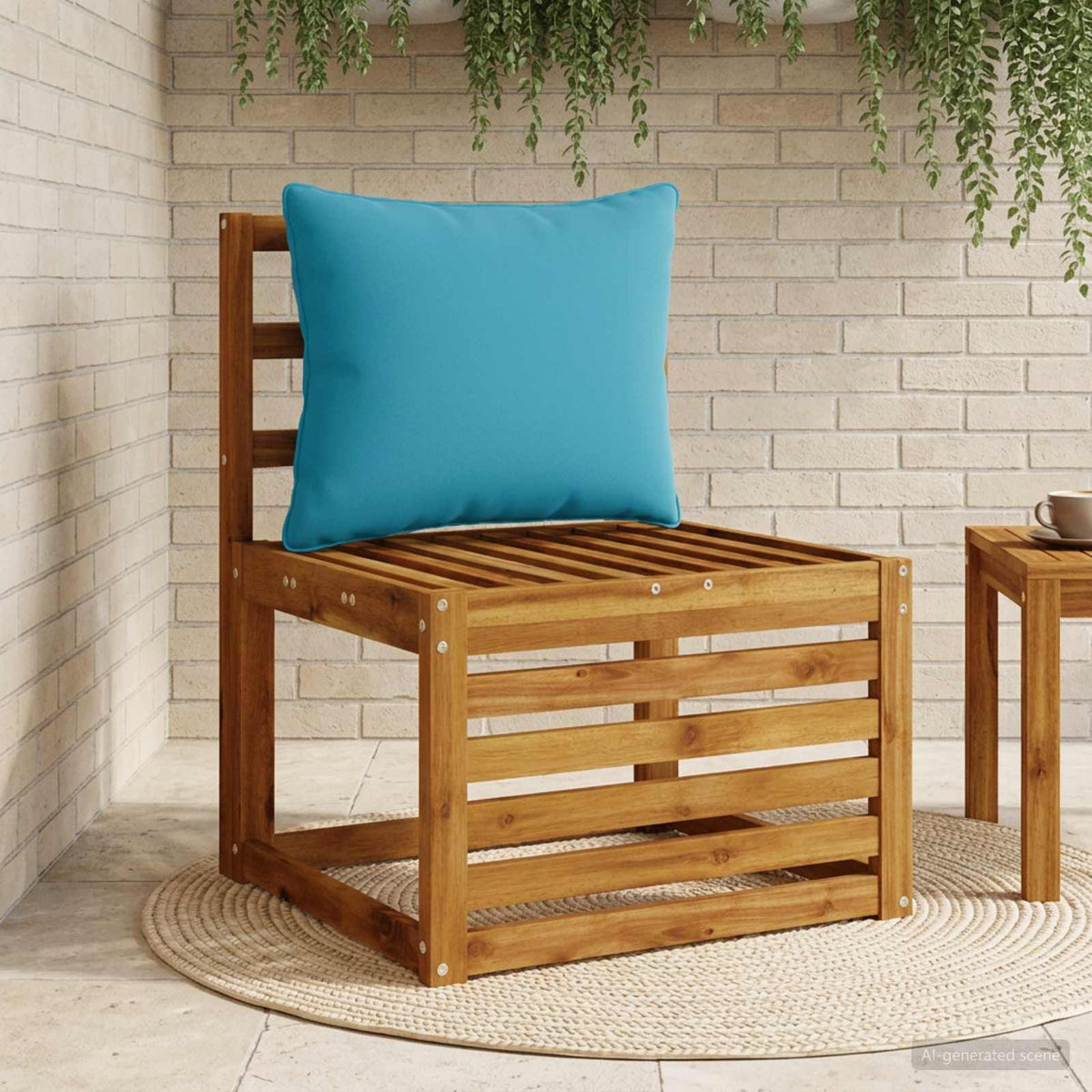 Back Cushion PUTTEN 100% Polyester Light Blue 50 x 40 x 15 cm