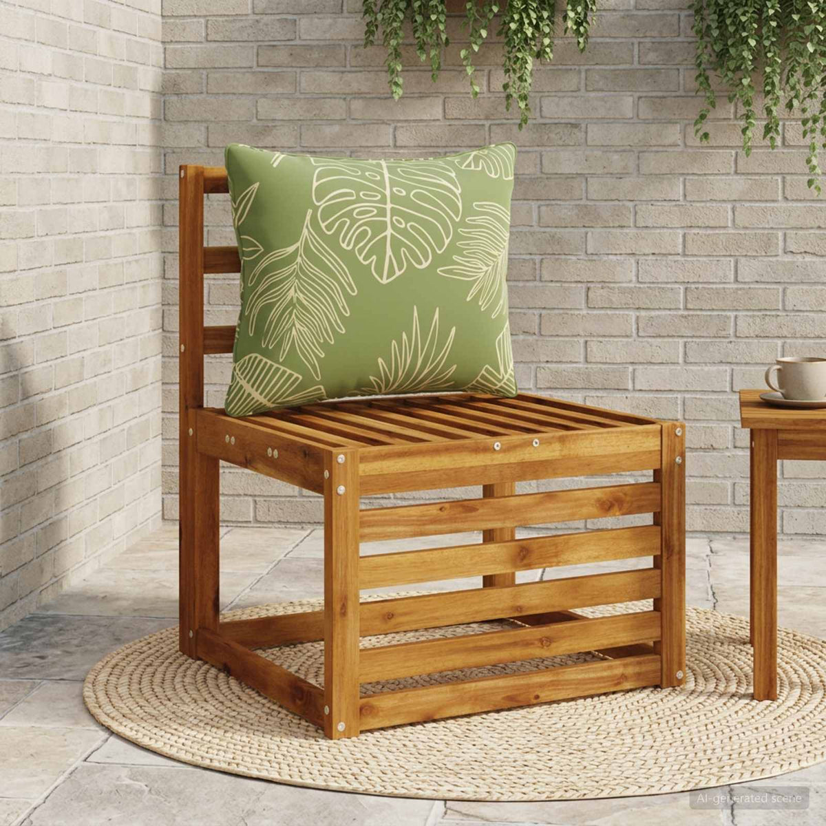 Back Cushion PUTTEN 100% Polyester Leaf Design 50 x 40 x 15 cm