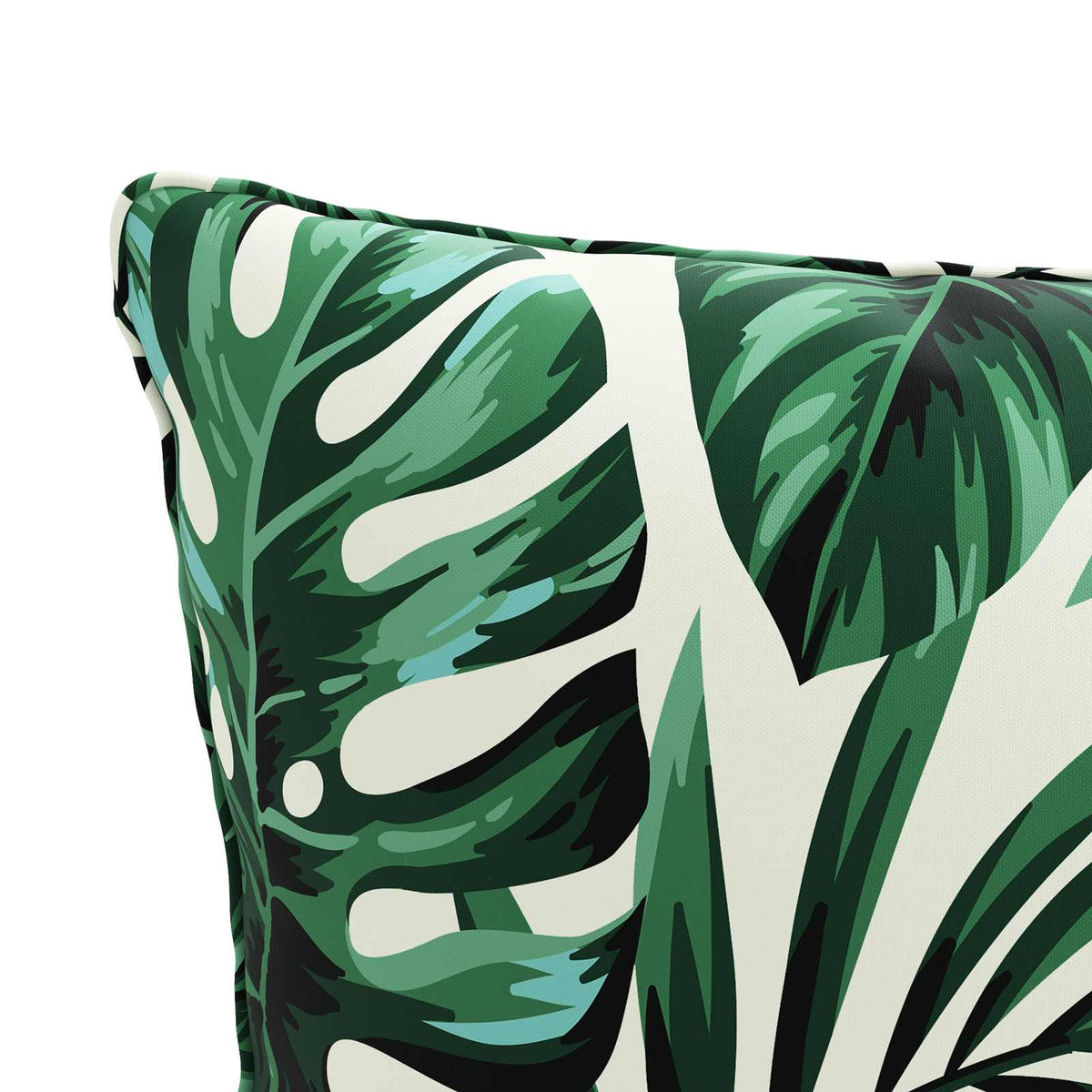 Back Cushion PUTTEN 100% Polyester Leaf Pattern 50 x 40 x 15 cm