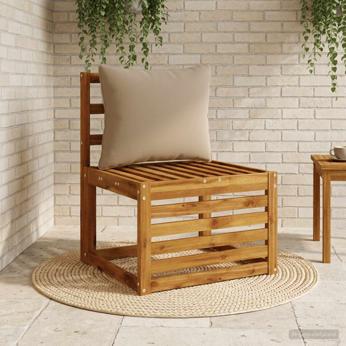 Back Cushion PUTTEN 100% Polyester Taupe 50 x 40 x 15 cm